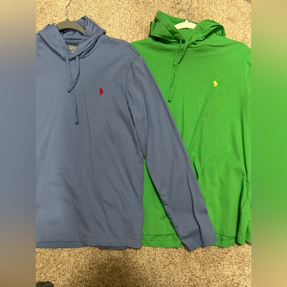 Bundle – 2 Polo Ralph Lauren Men’s Lightweight Hoodies Medium (Blue & Green) - Picture 1 of 7